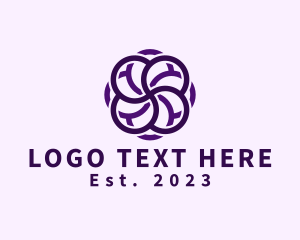 Hindi - Purple Flower Mandala logo design
