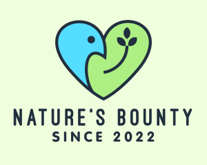 Nature Heart Dove logo design