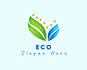 Eco Gradient Leaf Star Logo