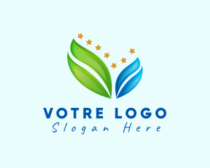 Eco Gradient Leaf Star Logo