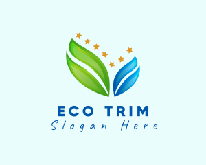 Eco Gradient Leaf Star logo design