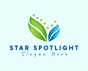 Eco Gradient Leaf Star logo design