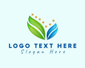 Vegan - Eco Gradient Leaf Star logo design