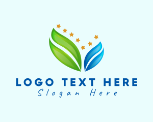 Eco Gradient Leaf Star Logo