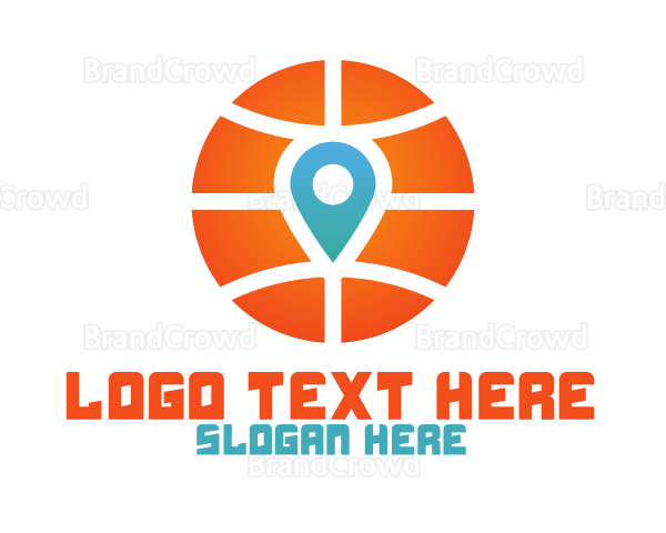 Basketball Location Pin Logo