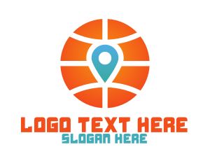 League - Basketball Location Pin logo design