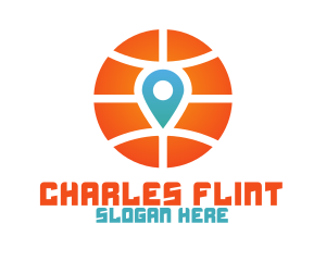 Networking - Basketball Location Pin logo design