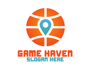 Stadium - Basketball Location Pin logo design