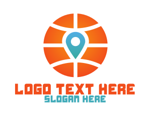 Locator - Basketball Location Pin logo design