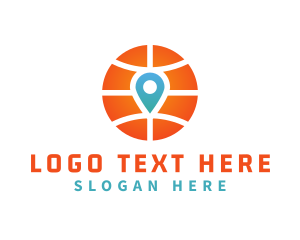 Stadium - Basketball Location Pin logo design