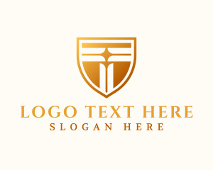 Shield - Security Agency Letter T logo design