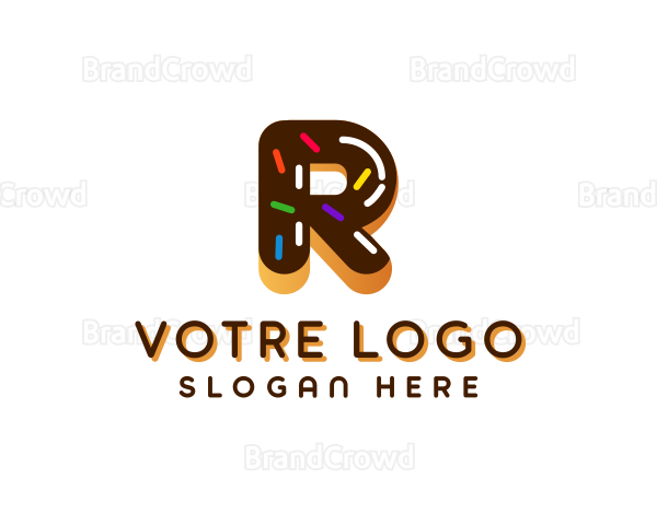 Chocolate DonutLetter R Logo