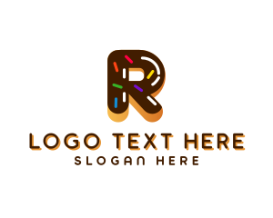 Letter R - Chocolate DonutLetter R logo design