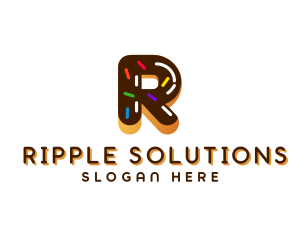 Chocolate DonutLetter R logo design