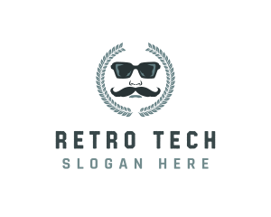 Gentleman Sunglasses Geek logo design