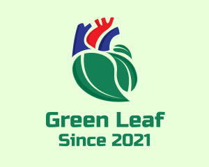 Organic Heart Leaf logo design