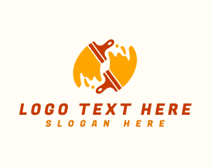 Contractor - Paint Splash Brush logo design