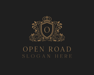 Gold Royal Shield Hotel logo design