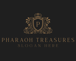 Gold Royal Shield Hotel logo design