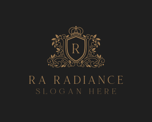 Gold Royal Shield Hotel logo design