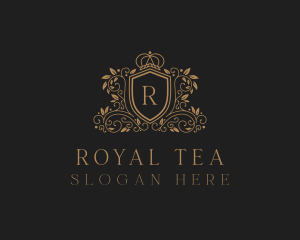 Gold Royal Shield Hotel logo design