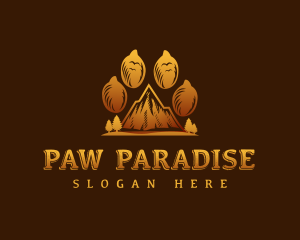 Mountain Wildlife Paw logo design