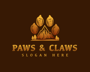 Mountain Wildlife Paw logo design