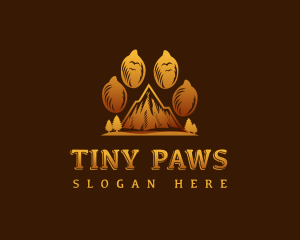 Mountain Wildlife Paw logo design