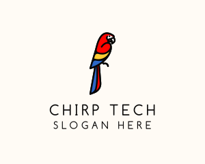 Chirp - Scarlet Macaw Bird logo design