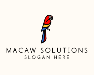 Scarlet Macaw Bird logo design