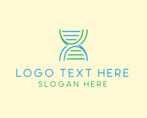 Dna Strand - Minimalist DNA Strand logo design