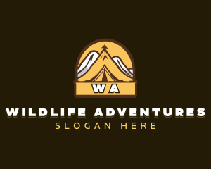 Mountain Camping Adventure logo design