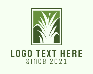 Mowing - Green Grass Lawn Service logo design