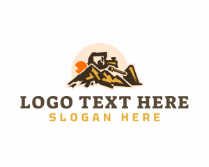 Bulldozer Mountain Construction logo design