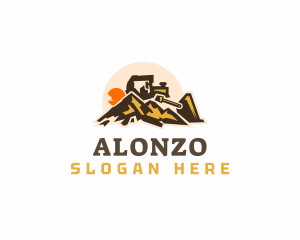 Bulldozer Mountain Construction logo design