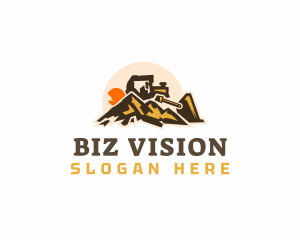 Bulldozer Mountain Construction logo design