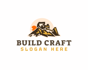 Bulldozer Mountain Construction logo design