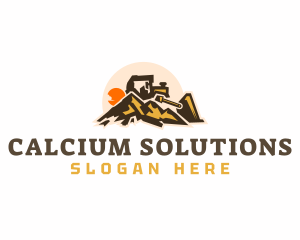 Bulldozer Mountain Construction logo design