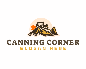 Bulldozer Mountain Construction logo design