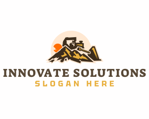 Dozer - Bulldozer Mountain Construction logo design