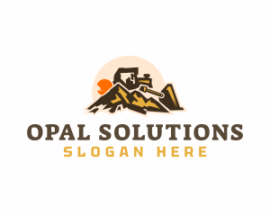 Bulldozer Mountain Construction logo design