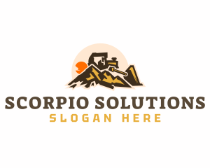 Bulldozer Mountain Construction logo design