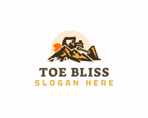 Bulldozer Mountain Construction logo design