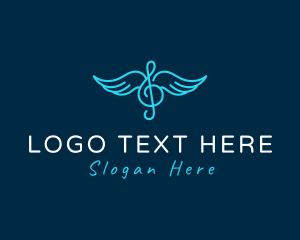 Singer - Flying Musical Wings logo design