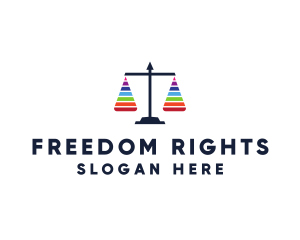 Legal Gay Rights Justice Scales logo design