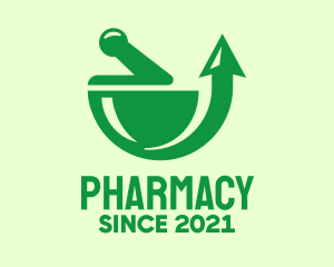 Green Pharmacy Arrow logo design