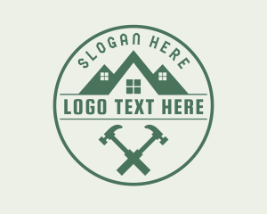 Roof - Green Hammer Roofing logo design