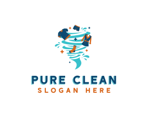 Laundry Whirlpool Cleaning logo design