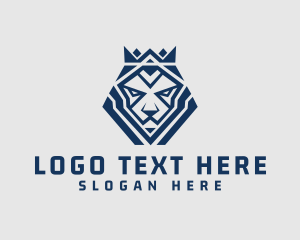 Geometric - Abstract Lion King logo design