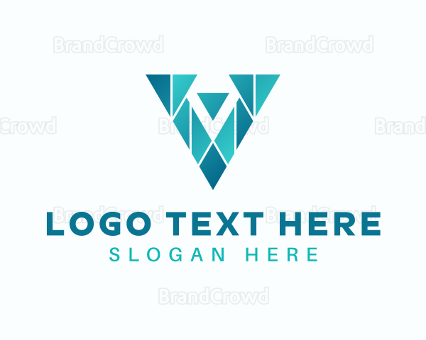 Business Mosaic Letter V Logo